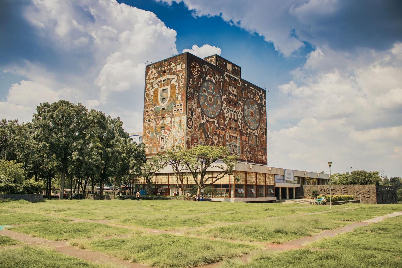 Mural on Walls of Unam Building in Mexico City